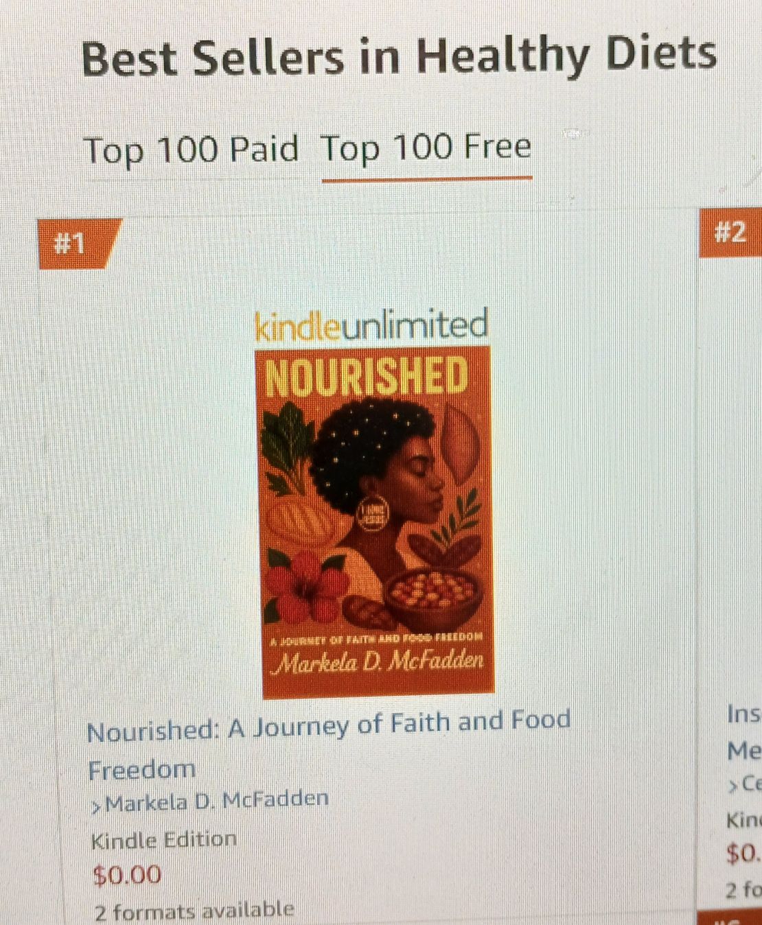 NOURISHED: A Journey of Faith and Food Freedom by Markela D. McFadden Amazon #1 Best Seller in New Releases Healthy Diets