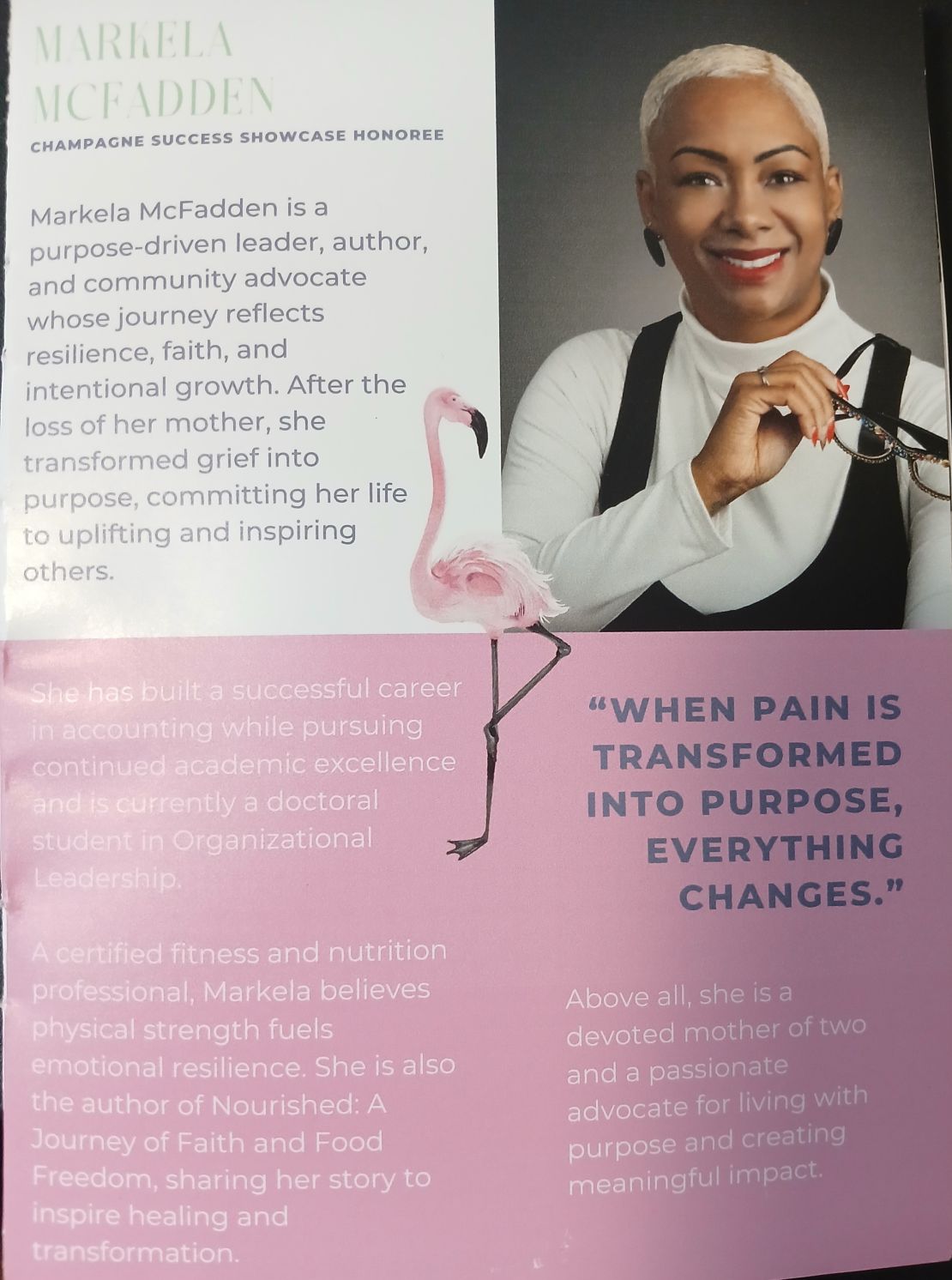 Dress for Success Showcase Honoree Article featuring Markela D. McFadden