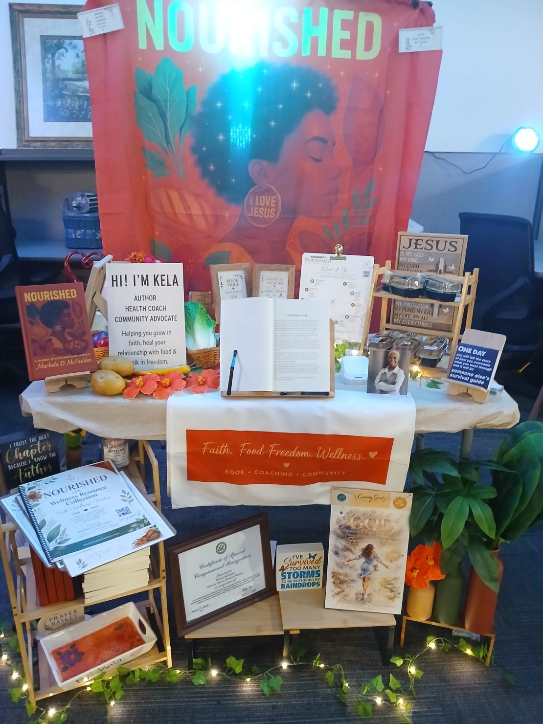 Nourished, LLC vendor booth at Christian Night Market in Las Vegas Nevada